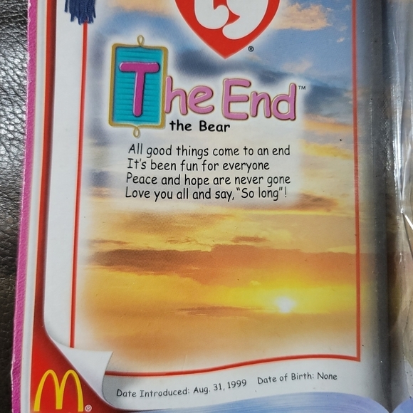 TY Beanie Babies The End 1999 Bear black plush  in box packaging - Picture 6 of 6
